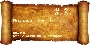 Neubauer Kornél névjegykártya